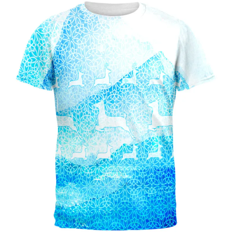 Not An Ugly Christmas Sweater Winter Mountains Deer All Over Mens T Shirt sold by Old Glory