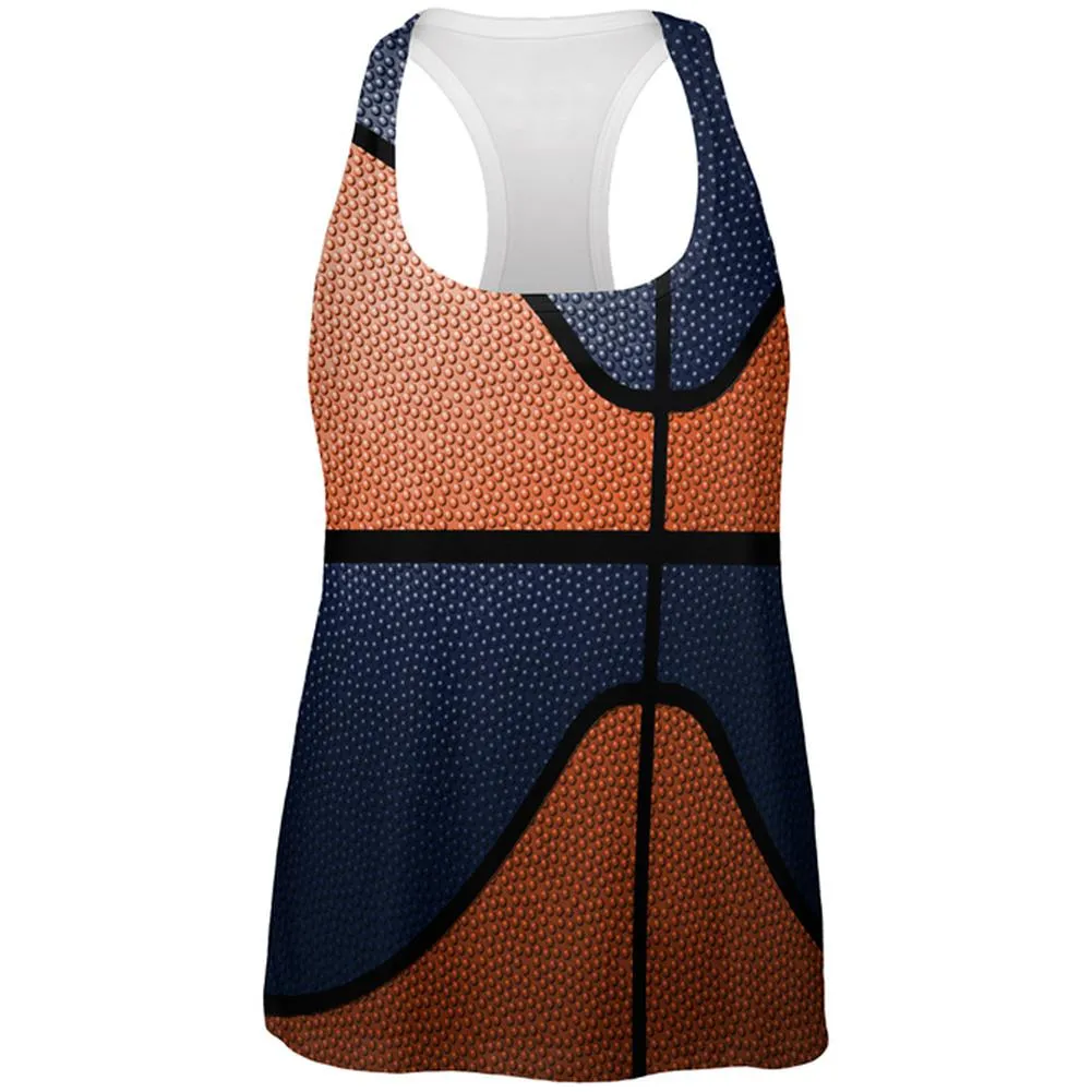 Championship Basketball Orange & Navy All Over Womens Work Out Tank Top sold by Old Glory
