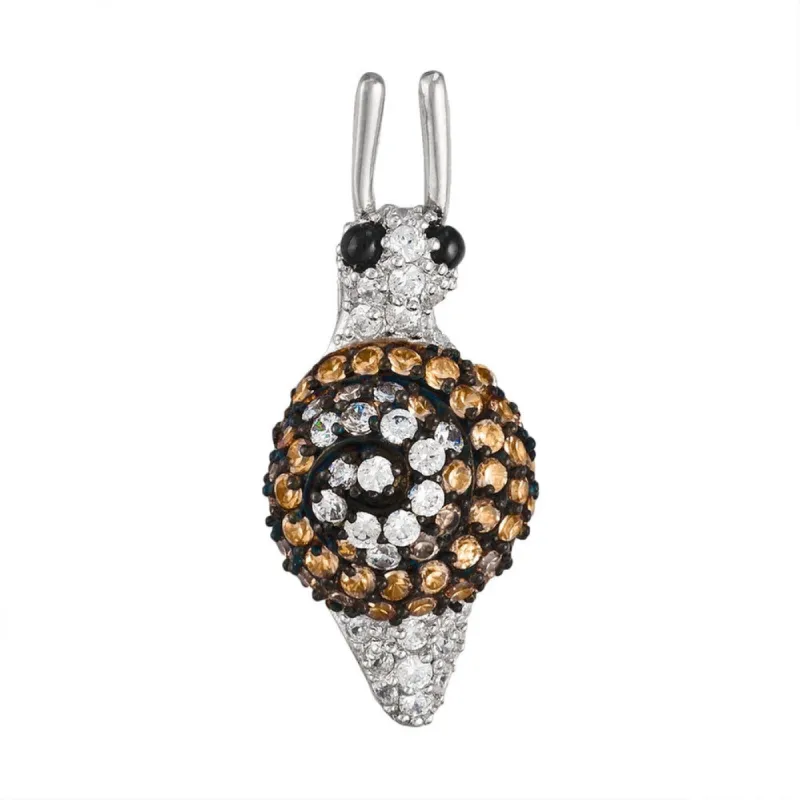 Zirconia Studded Snail Sterling Silver Pendant sold by Old Glory