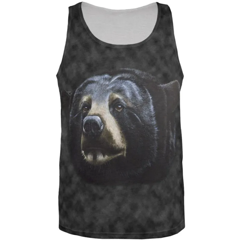 Black Bear Face All Over Adult Tank Top sold by Old Glory