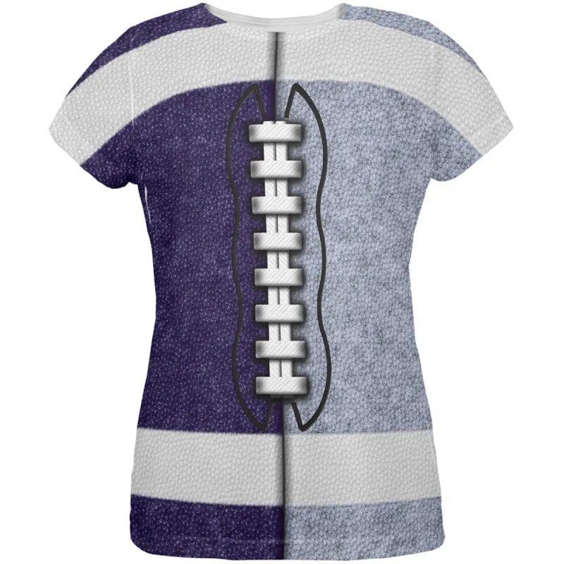 Fantasy Football Team Navy and Light Blue All Over Womens T Shirt sold by Old Glory