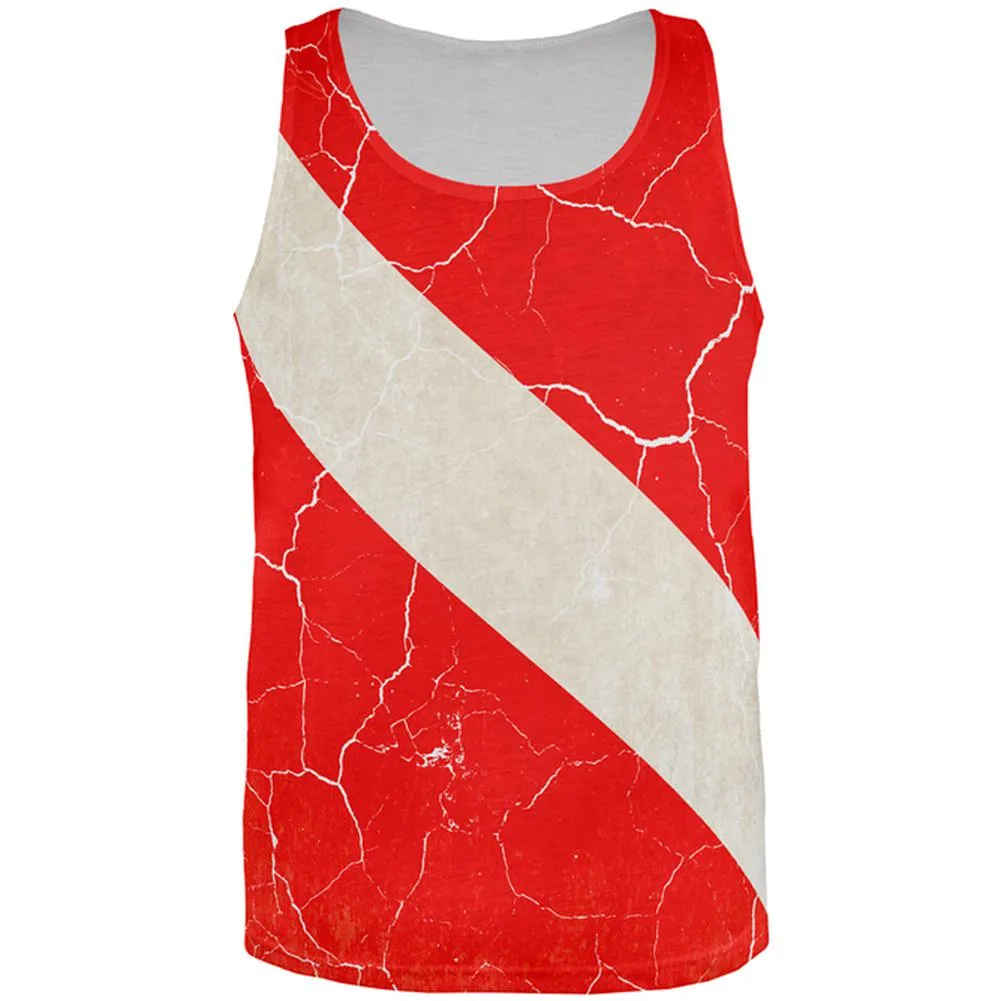 Diver Down Distressed Weathered Flag All Over Mens Tank Top sold by Old Glory