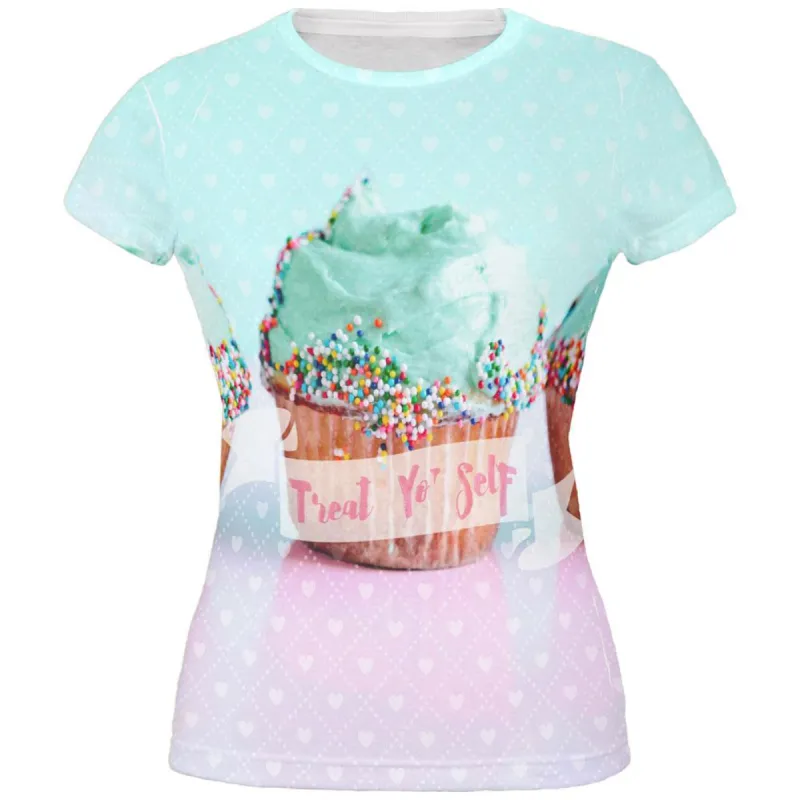 Treat Yo Self Cupcakes All Over Juniors T Shirt sold by Old Glory