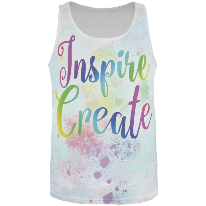 Inspire and Create Pastel Half Tone Art All Over Mens Tank Top sold by Old Glory