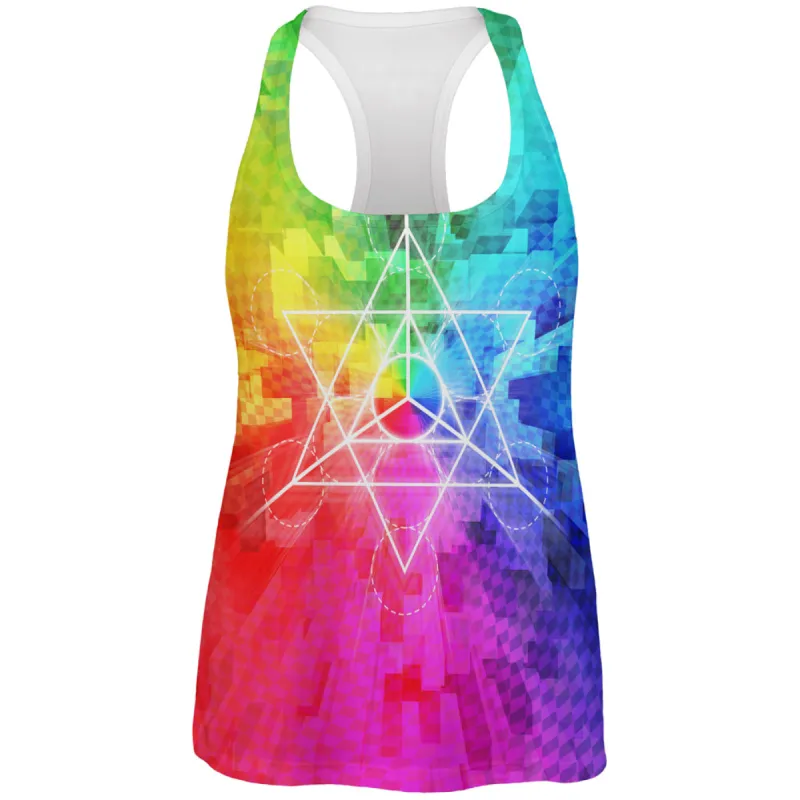 Tetrahedron Star Sacred Geometry All Over Womens Work Out Tank Top sold by Old Glory