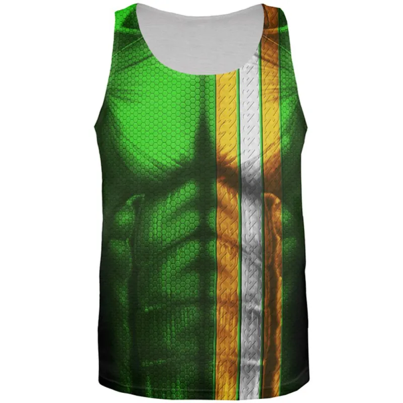 St Patrick's Day Irish Champion Superhero Costume All Over Mens Tank Top sold by Old Glory