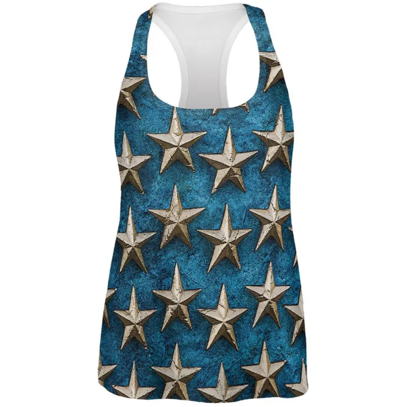 Metal Stars All Over Womens Racerback Tank Top sold by Old Glory