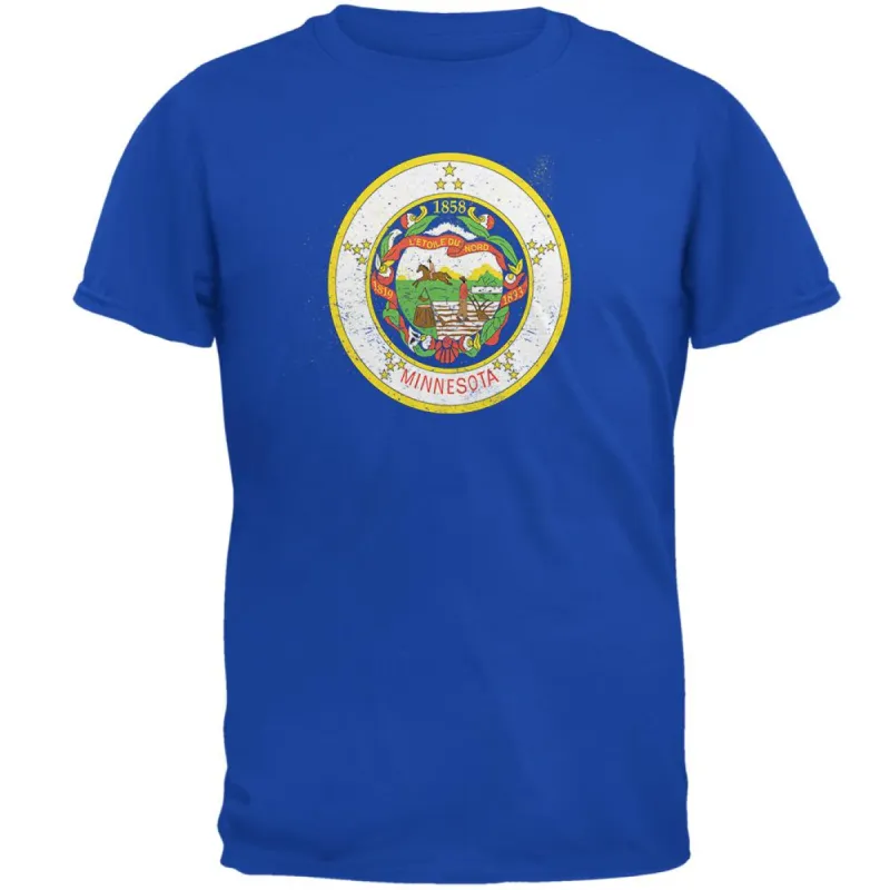 Born and Raised Minnesota State Flag Mens Soft T Shirt sold by Old Glory