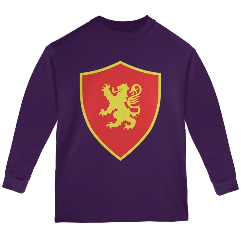 Halloween Knight Shield Costume Rampant Lion Youth Long Sleeve T Shirt sold by Old Glory