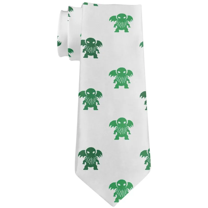Cthulhu Green Monster All Over Patterned Neck Tie sold by Old Glory