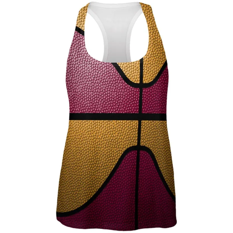 Championship Basketball Red and Yellow All Over Womens Work Out Tank Top sold by Old Glory