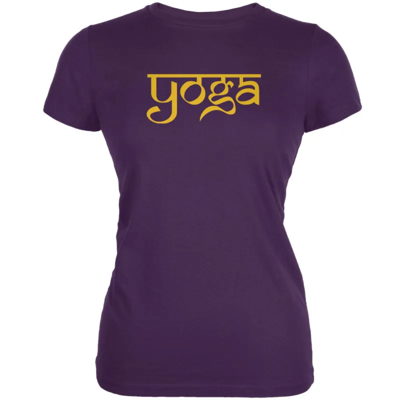 Yoga Sanskrit Purple Juniors Soft T-Shirt sold by Old Glory