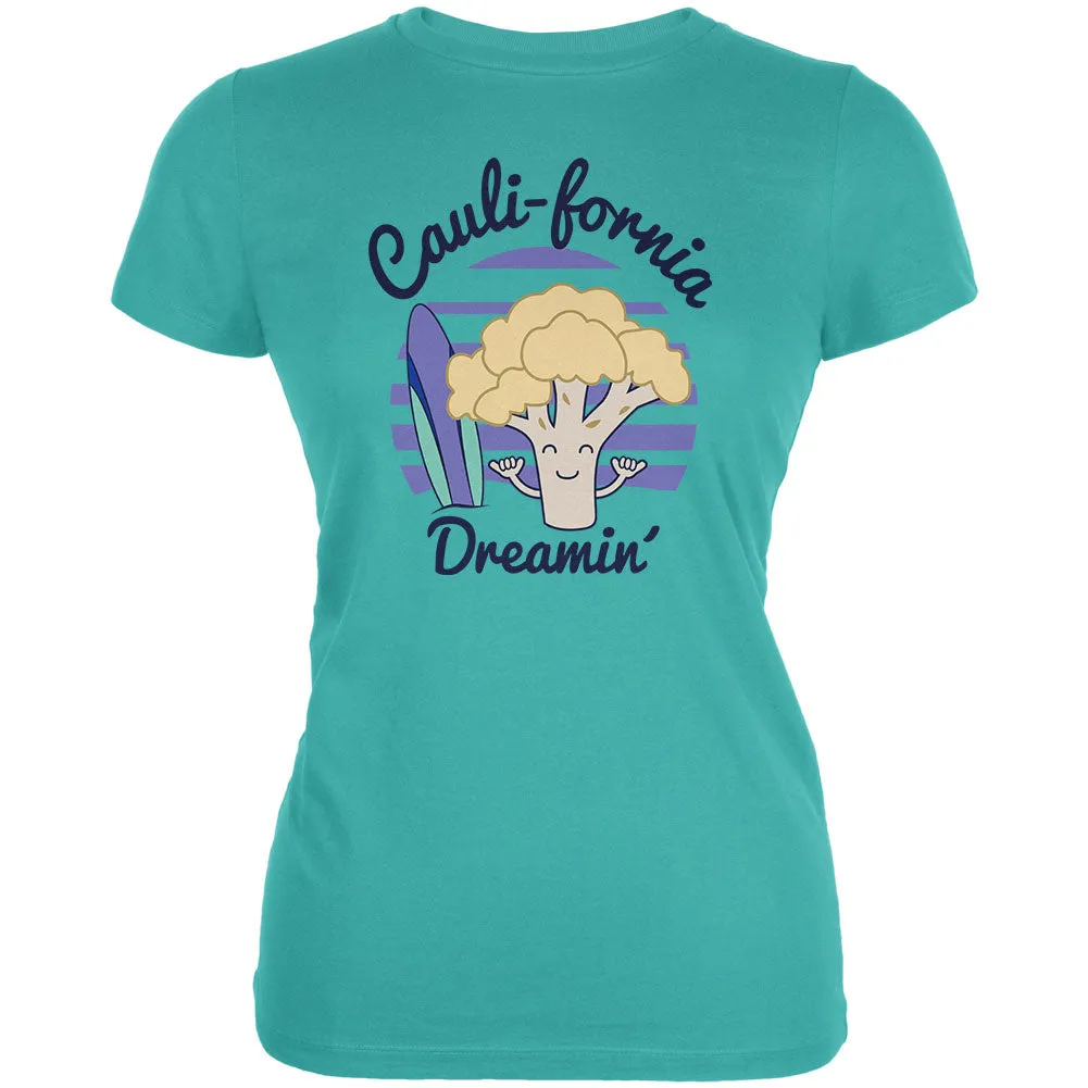 Vegetable Cauliflower California Cauli-fornia Dreamin Funny Juniors Soft T Shirt sold by Old Glory product image thumbnail 2