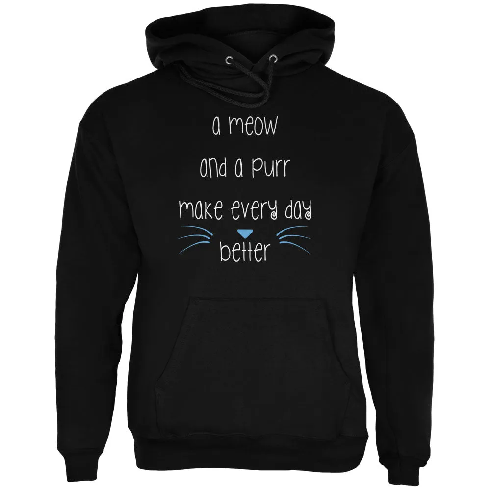 A Meow and a Purr Cat Black Adult Hoodie sold by Old Glory