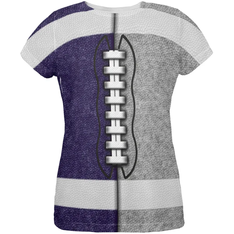 Fantasy Football Team Navy and Grey All Over Womens T Shirt sold by Old Glory
