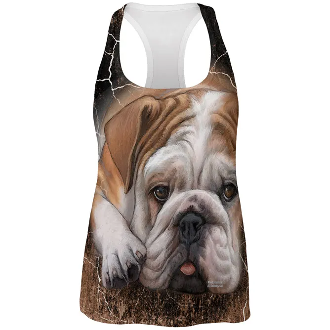 English Bulldog Live Forever All Over Womens Work Out Tank Top sold by Old Glory