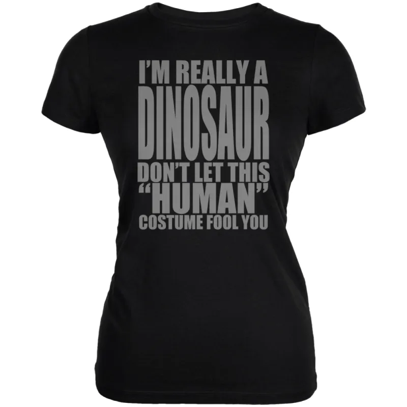 Halloween Human Dinosaur Costume Juniors Soft T Shirt sold by Old Glory