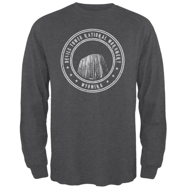 Devils Tower National Monument Mens Long Sleeve T Shirt sold by Old Glory