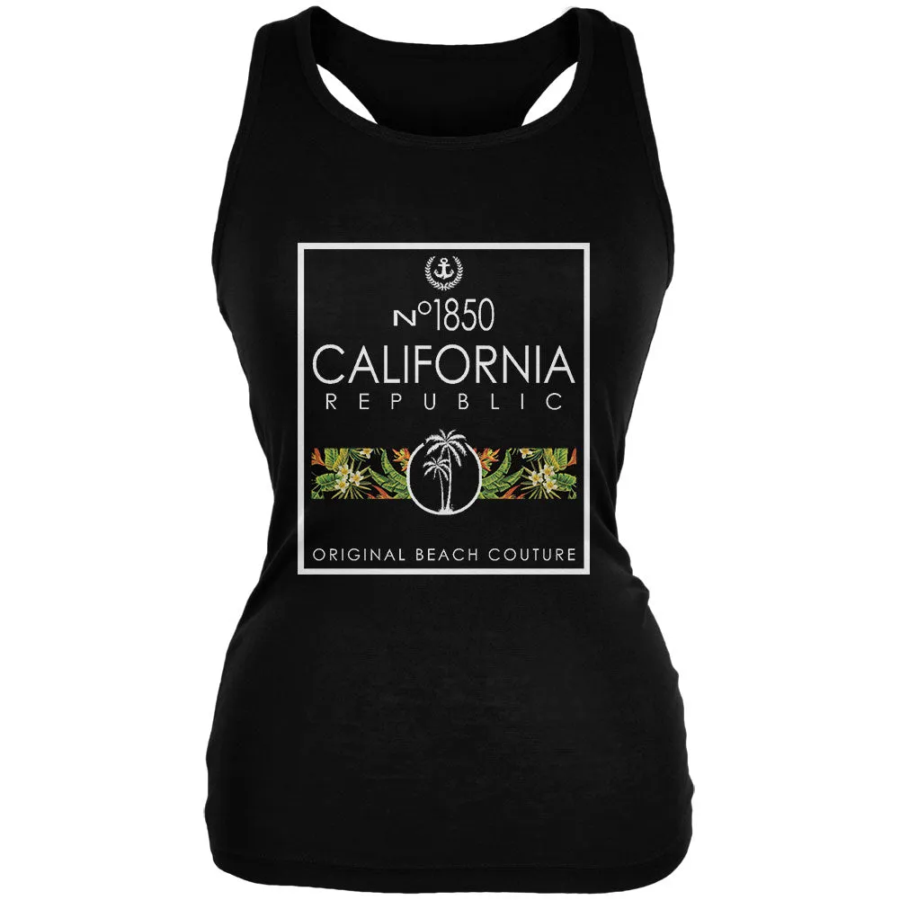 Floral Palm Tree Beach Couture California Republic Juniors Soft Tank Top sold by Old Glory