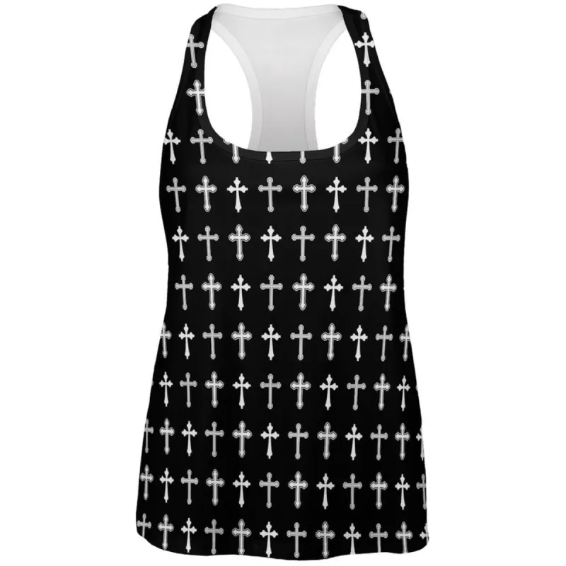 Crosses Pattern All Over Womens Racerback Tank Top sold by Old Glory