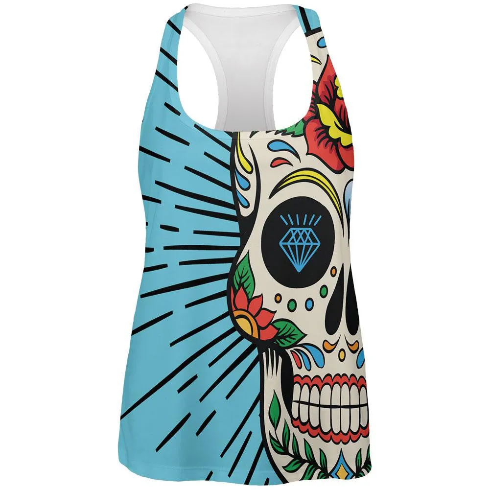 Sugar Skull All Over Womens Racerback Tank Top sold by Old Glory