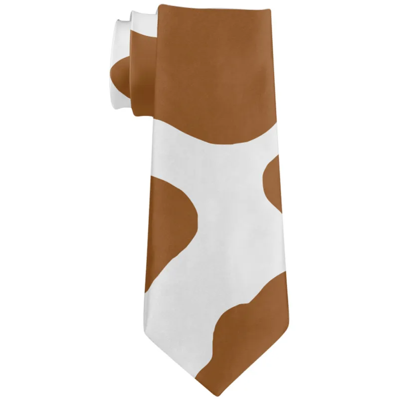 Halloween Costume Brown Spot Cow All Over Neck Tie sold by Old Glory