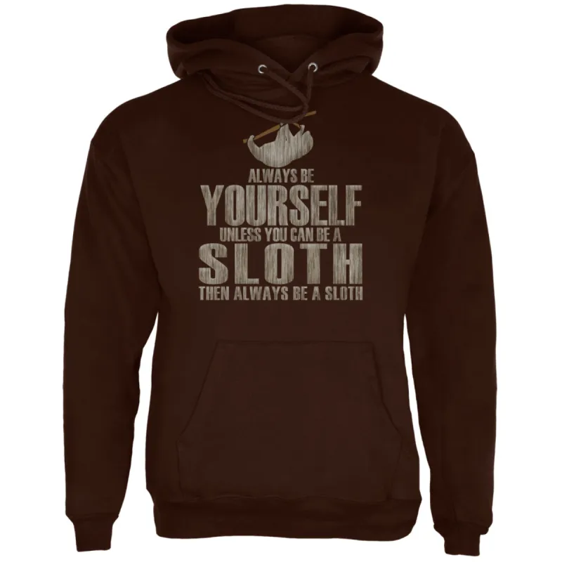 Always Be Yourself Sloth Brown Adult Hoodie sold by Old Glory