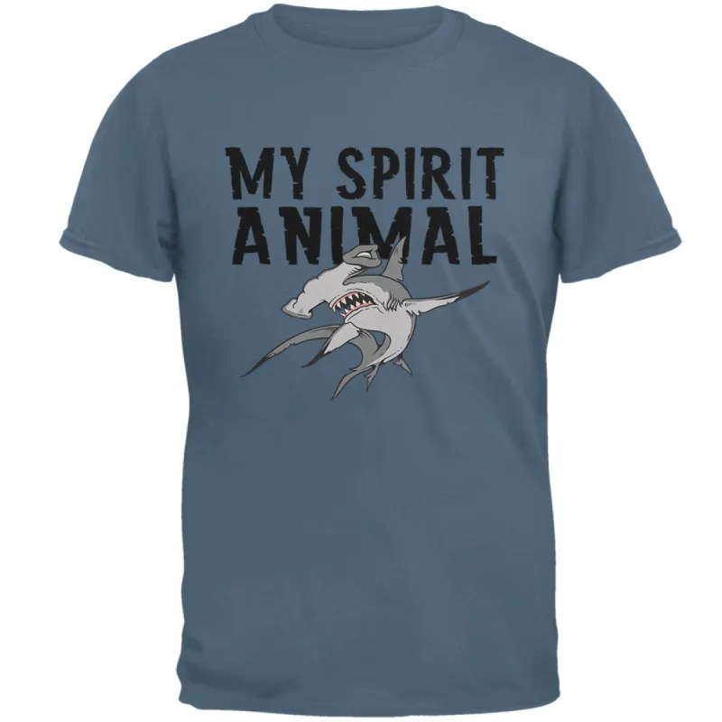 My Spirit Animal Hammerhead Shark Indigo Blue Adult T-Shirt sold by Old Glory