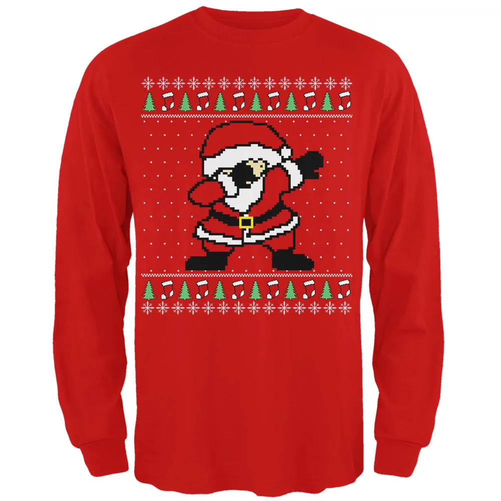 Ugly Christmas Sweater Dabbing Santa Claus Mens Long Sleeve T Shirt sold by Old Glory