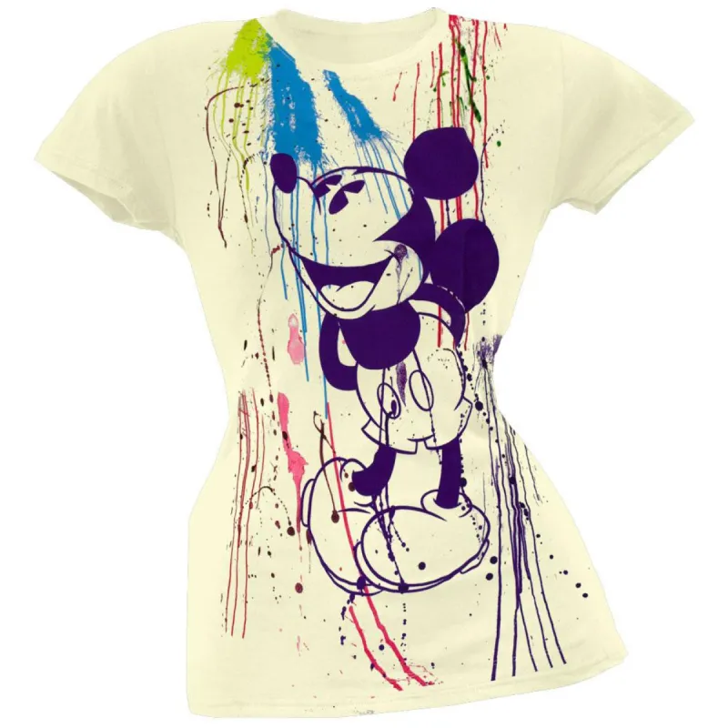 Mickey Mouse - Splatter Juniors T-Shirt made by Old Glory