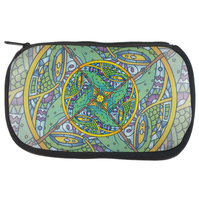 Mandala Trippy Stained Glass Chameleon Makeup Bag sold by Old Glory