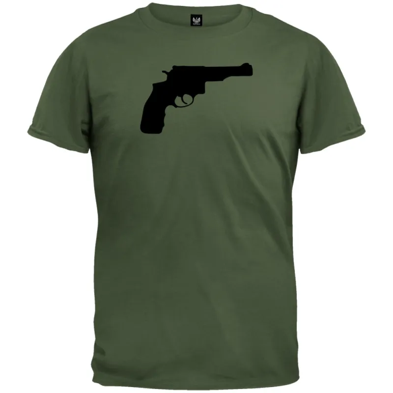 Pistol Silhouette Military Green T-Shirt sold by Old Glory