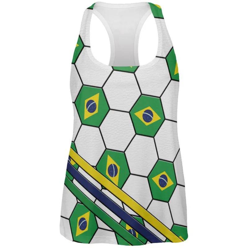 World Cup Brazil Soccer Ball All Over Womens Work Out Tank Top sold by Old Glory