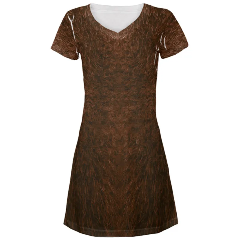 Halloween Costume Beaver Costume All Over Juniors Beach Cover-Up Dress sold by Old Glory