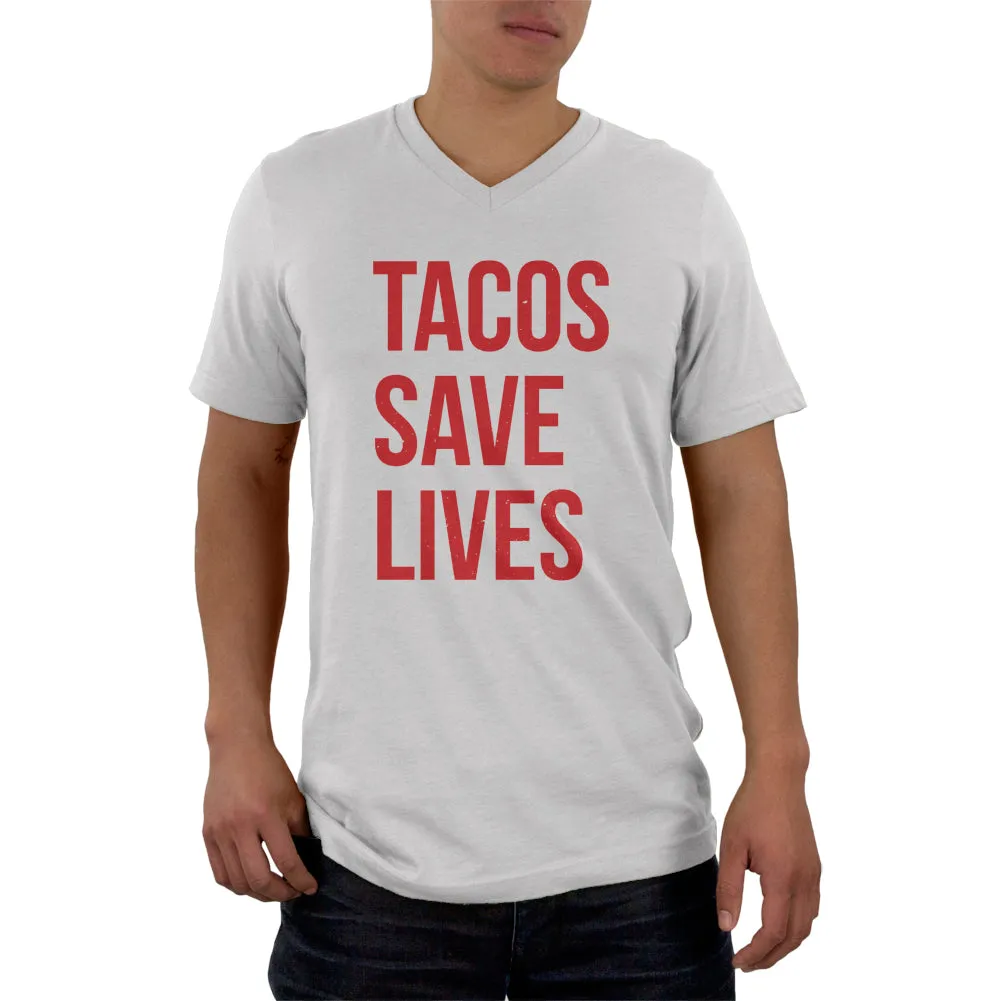 Tacos Save Lives Mens V-Neck T Shirt sold by Old Glory