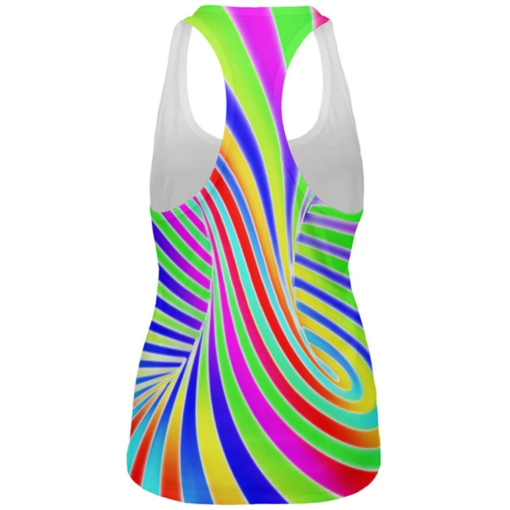 Rainbow Trippy Swirl All Over Womens Work Out Tank Top sold by Old Glory product image thumbnail 2