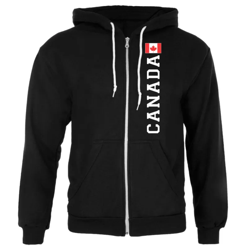 Canada Flag World Cup Mens Full Zip Hoodie sold by Old Glory
