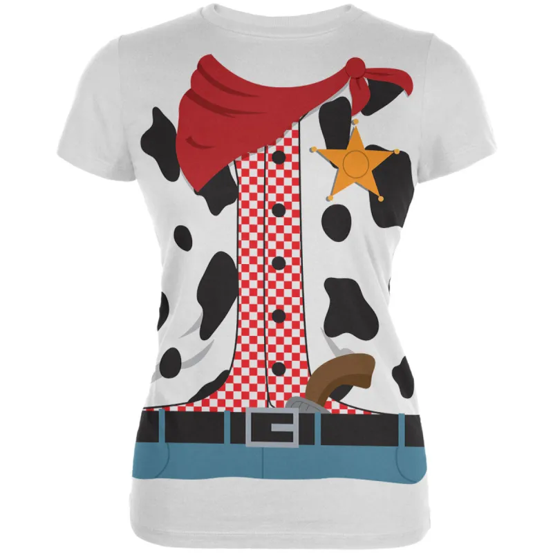 Halloween Cowgirl Costume Juniors Soft T Shirt sold by Old Glory