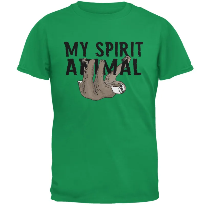Sloth My Spirit Animal Irish Green Adult T-Shirt sold by Old Glory