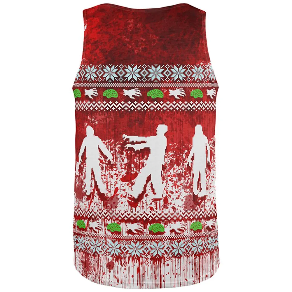Ugly Christmas Sweater Bloody Zombie Attack Survivor All Over Mens Tank Top sold by Old Glory product image thumbnail 2