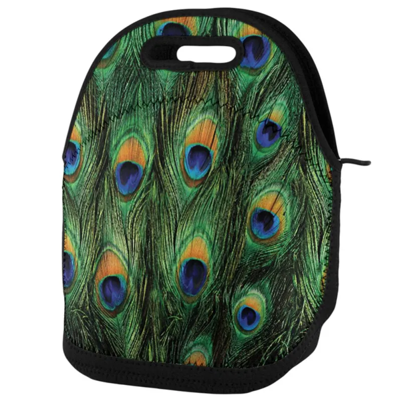 Peacock Feathers Lunch Tote Bag sold by Old Glory