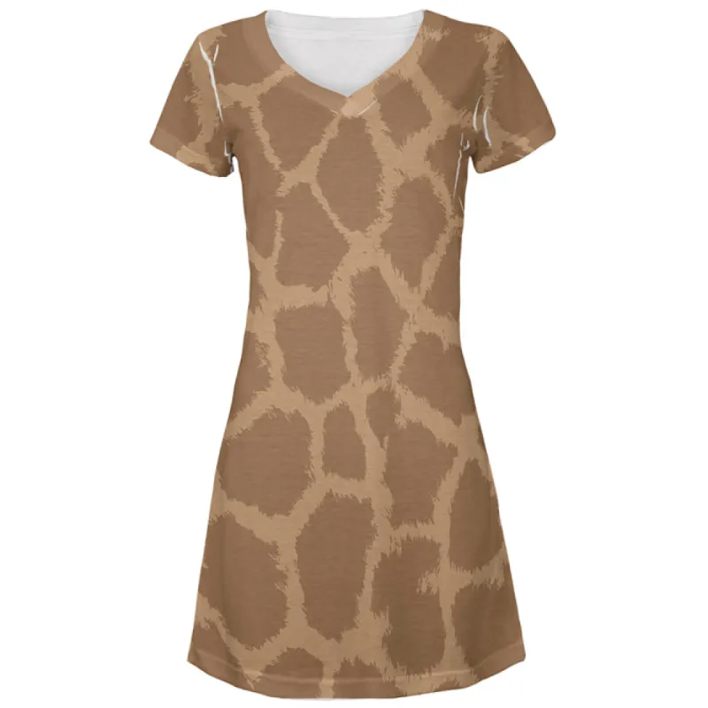 Halloween Giraffe Pattern Costume All Over Juniors Beach Cover-Up Dress sold by Old Glory