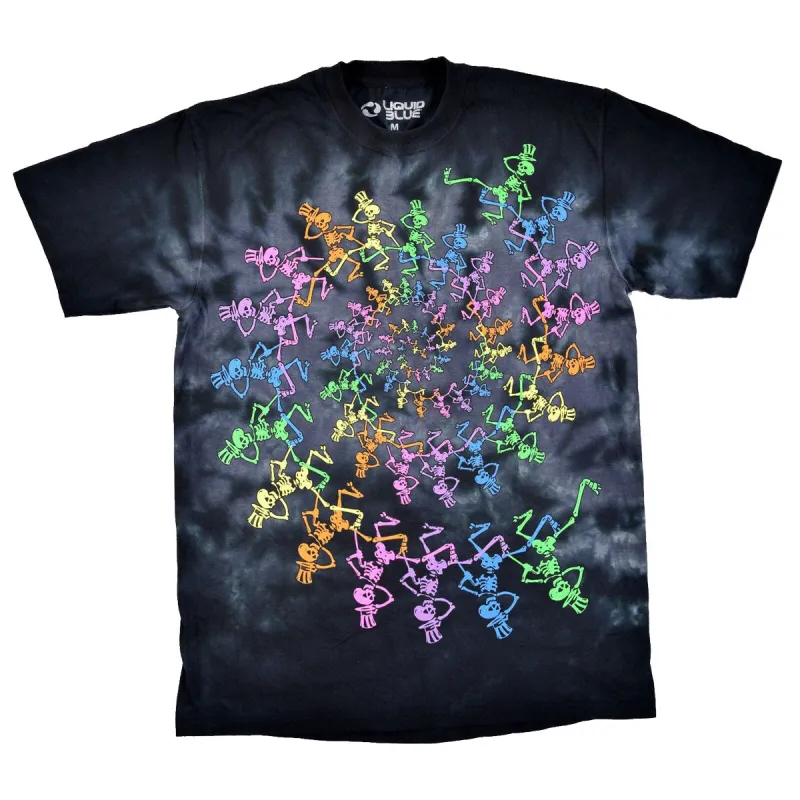 Grateful Dead Spiral Skeletons Mens Tie-Dye T Shirt sold by Old Glory