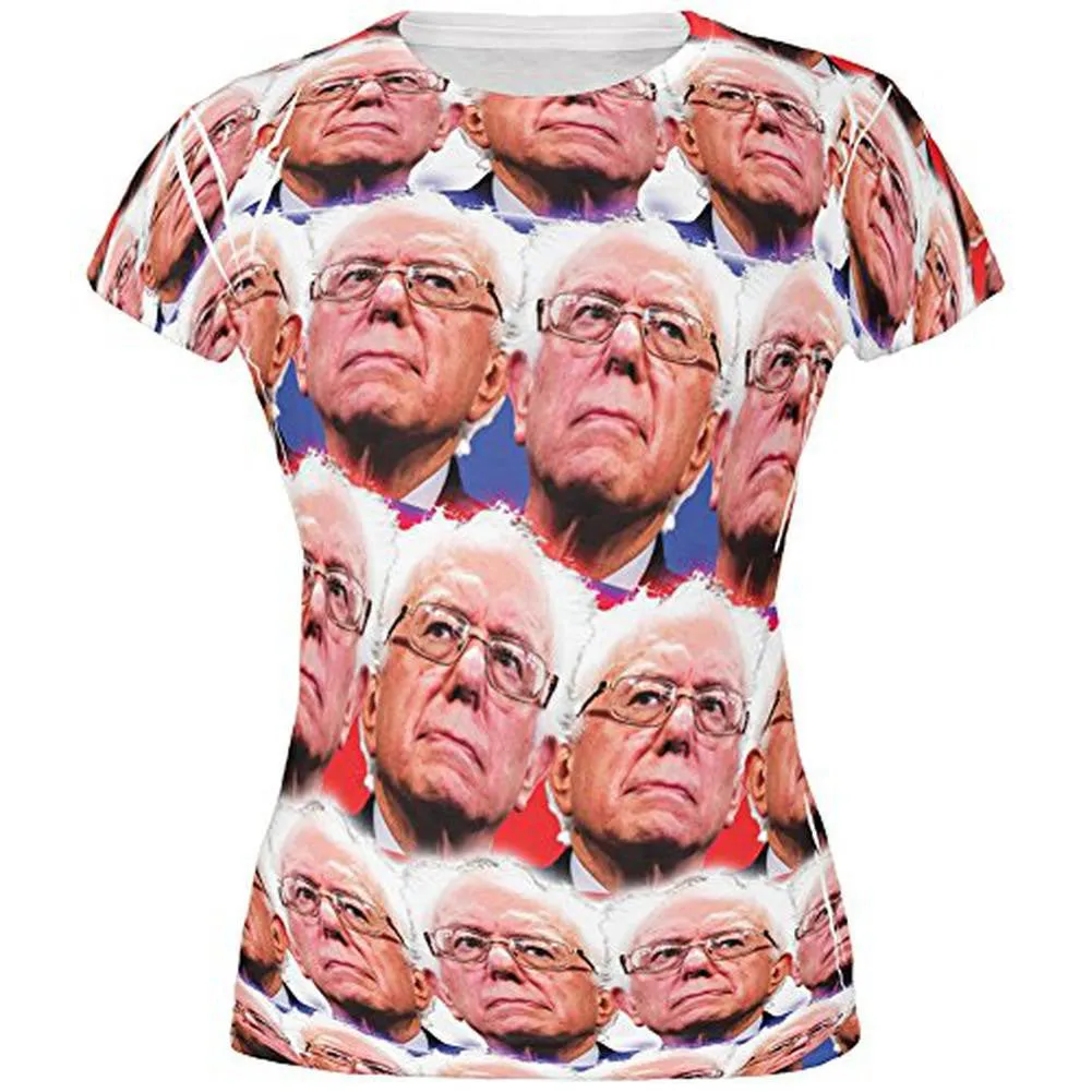 Election Bernie Sanders Face the Future 2016 All Over Juniors T-Shirt sold by Old Glory