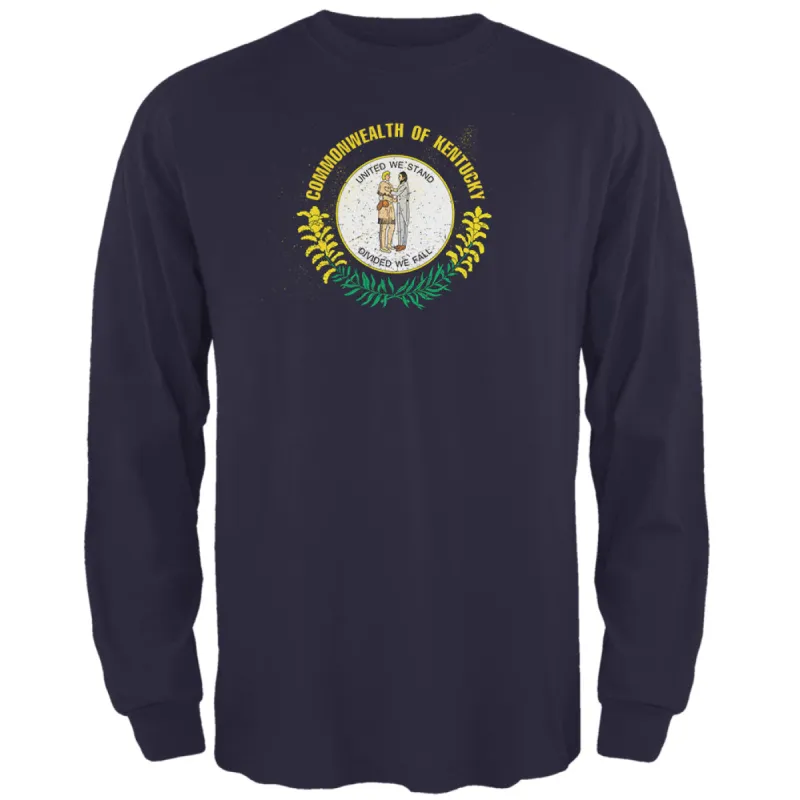Born and Raised Kentucky State Flag Mens Long Sleeve T Shirt sold by Old Glory