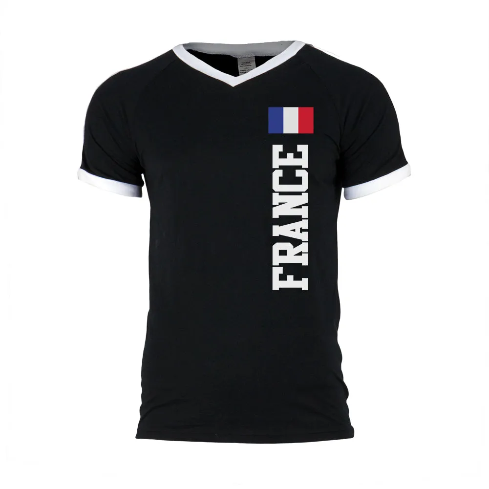 World Cup France Mens Soccer Jersey V-Neck T-Shirt sold by Old Glory