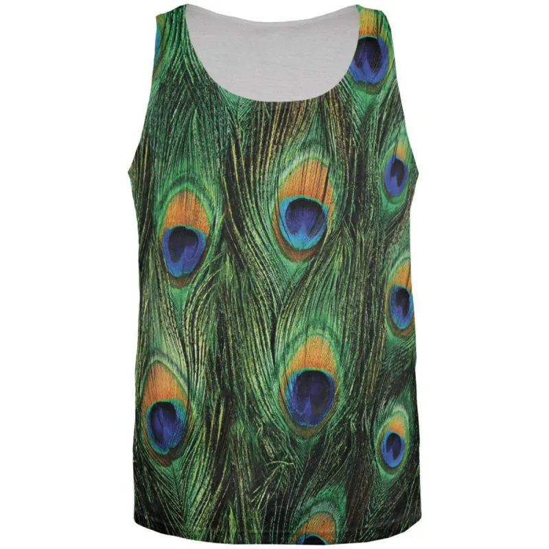 Peacock Feathers All Over Adult Tank Top sold by Old Glory