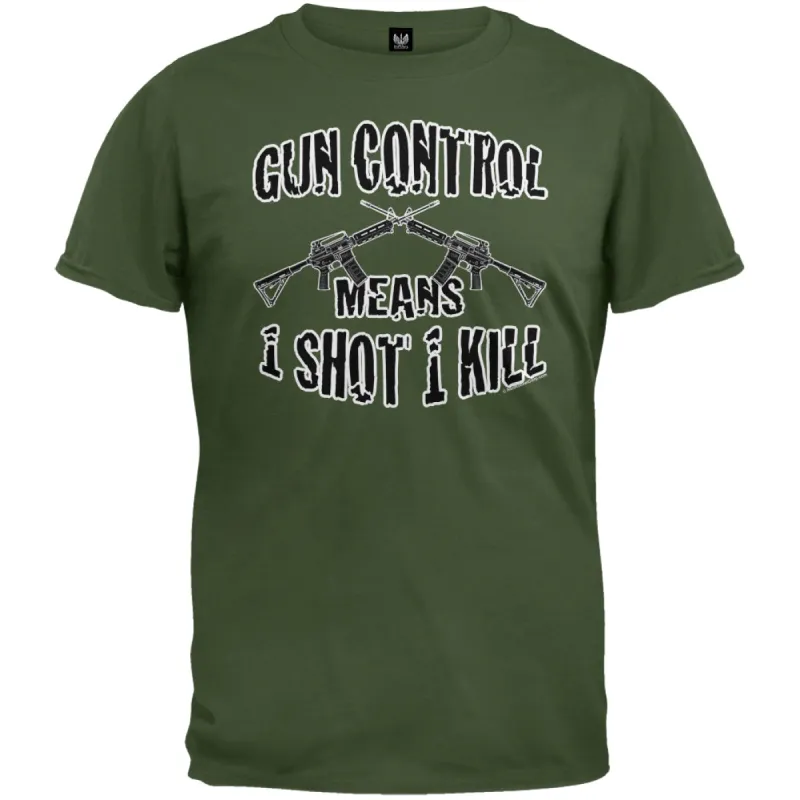 One Shot One Kill Military Green T-Shirt sold by Old Glory