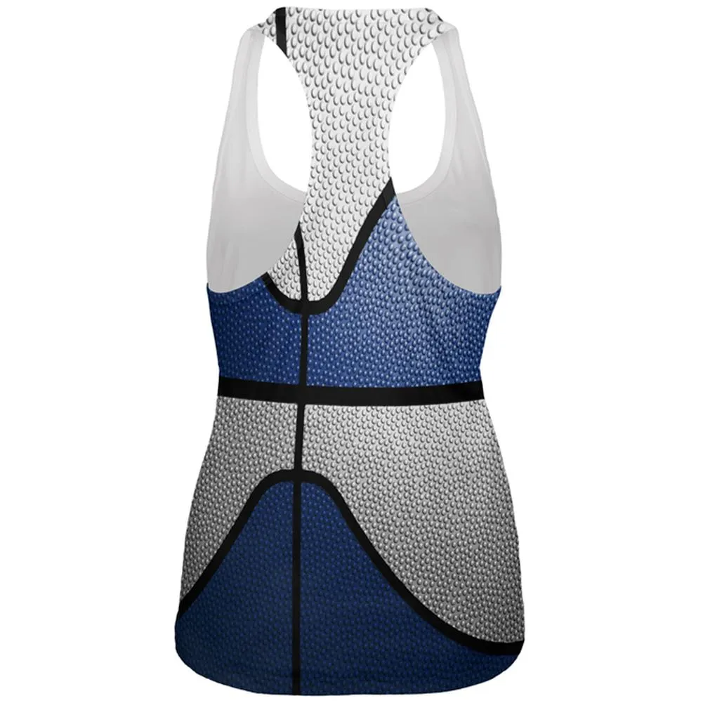 Championship Basketball Navy Blue & White All Over Womens Work Out Tank Top sold by Old Glory product image thumbnail 2