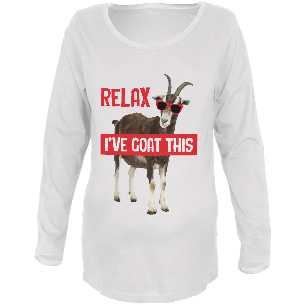 Relax I've Got Goat This Funny Maternity Soft Long Sleeve T Shirt sold by Old Glory